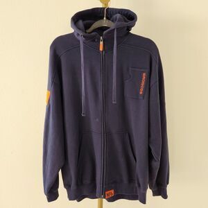 NFL Denver Broncos Full Zip Hoodie Jacket Mens Size Large Embroidered Navy Blue